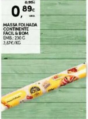 Continente Massa Folhada Continente Fácil & Bom 230g promoção
