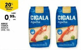 Continente Arroz Cigala Agulha 1kg promoção