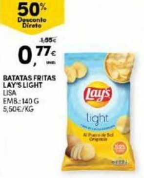 Continente Batatas Fritas Lay's Light 140g promoção