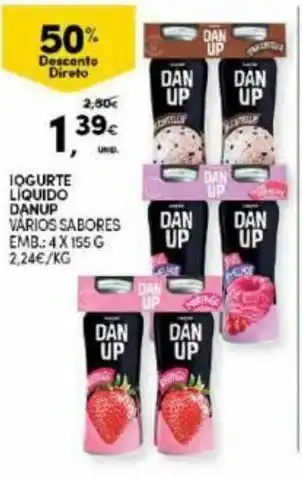 Continente Iogurte Líquido Danup 4 x155g promoção