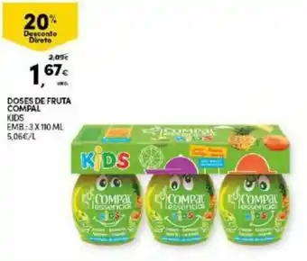 Continente Doses de Fruta Compal Kids 3 x 110ml promoção