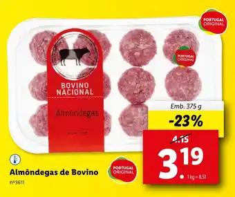 Lidl Almôndegas de Bovino Emb. 375 g promoção