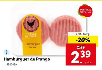 Lidl Hambúrguer de Frango Emb. 460 g promoção