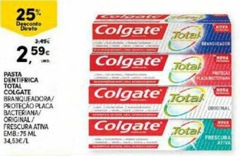 Continente Pasta Dentífrica Total Colgate 75ml promoção
