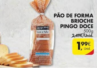 Pingo Doce Pão de Forma Brioche Pingo Doce 500g promoção