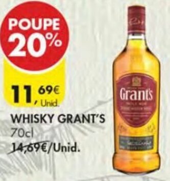 Pingo Doce Whisky Grant's 70cl promoção