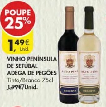 Pingo Doce Vinho Península de Setúbal Adega Pegões 75cl promoção
