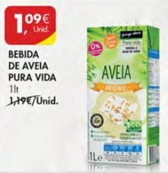 Pingo Doce Bebida de Aveia Pura Vida 1lt promoção