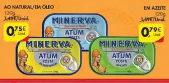 Pingo Doce Minerva AO Natural/Em Azeite 120g promoção