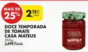 Pingo Doce Doce Temporada de Tomate Casa Mateus 360g promoção