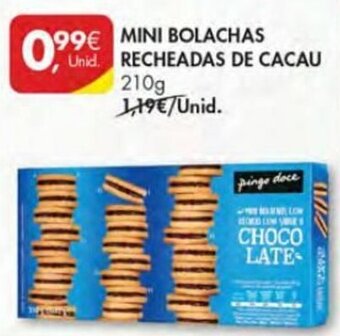 Pingo Doce Mini Bolachas Recheadas de Cacau 210g promoção