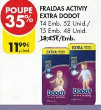 Pingo Doce Fraldas Activity Extra Dodot T4 52 Unid/ T5 48 Unid promoção