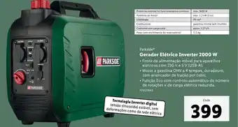 Lidl Parkside Gerador Elétrico Inverter 2000 W promoção