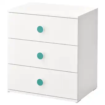 IKEA Godishus Cómoda c/3 gavetas, branco, 60x64 cm promoção