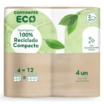 Continente Papel higiénico 100% reciclado compacto promoção