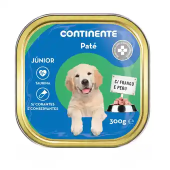 Continente Comida húmida para cão júnior patê frango e perú terrina promoção