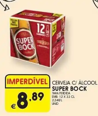 Meu Super CERVEJA C/ ÁLCOOL SUPER BOCK EMB 12 X 33 CL promoção