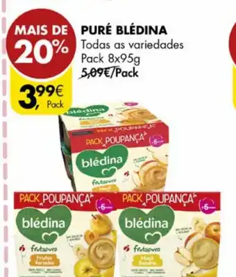 Pingo Doce PURÉ BLÉDINA Pack 8x95g promoção