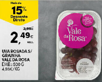 Continente Uva Rosada S/ Grainha Vale da Rosa 500g promoção