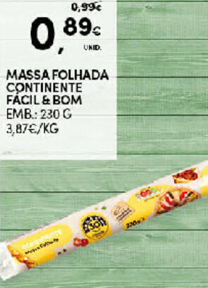 Continente Massa Folhada Continente Fácil & Bom 230g promoção