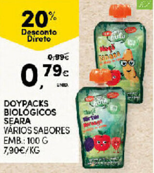 Continente Doypacks Biológicos Seara 100g promoção