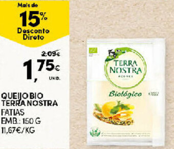 Continente Queijo Bio Terra Nostra Fatias 150g promoção