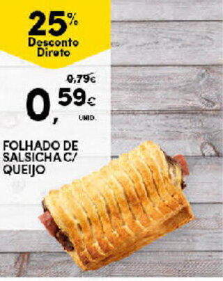 Continente Folhado de Salsicha C/ Queijo promoção
