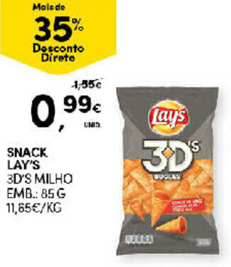 Continente Snack Lay's 3D's Milho 85g promoção