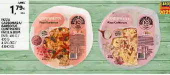 Continente Pizza Carbonara/ Barbecue Continente Fácil&Bom 410g/430g promoção