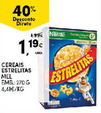 Continente Cereais Estrelitas Mel 270g promoção