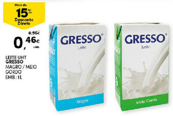Continente Leite UHT Gresso 1L promoção