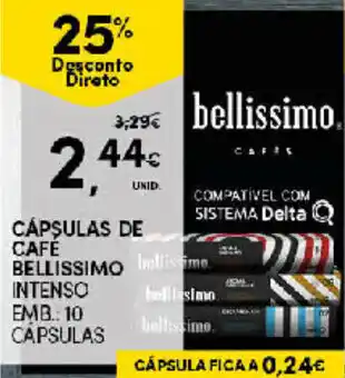 Continente Cápsulas de Café bellissimo Intenso 10 cápsulas promoção
