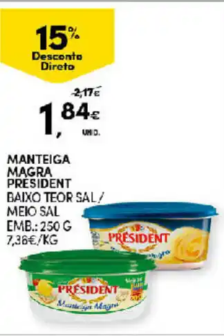 Continente Mantiega Magra Président 250g promoção