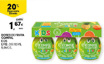 Continente Doses de Fruta Compal Kids 3x110ml promoção