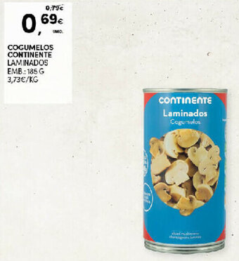 Continente Cogumelos Continente Laminados 185g promoção
