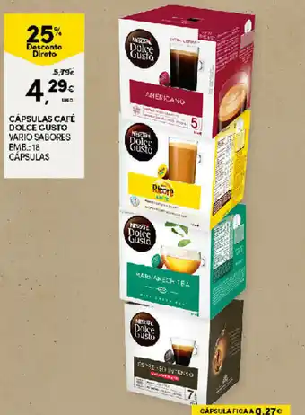 Continente Cápsulas Café Dolce Gusto Vario Sabores 16 Cápsulas promoção
