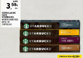 Continente Cápsulas de Café Starbucks 10 Cápsulas promoção