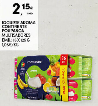 Continente Iogurte Aroma Continente Poupança 16x125g promoção