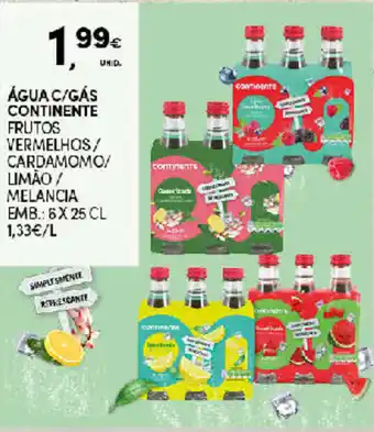 Continente Água C/ Gás Continente 6x25cl promoção