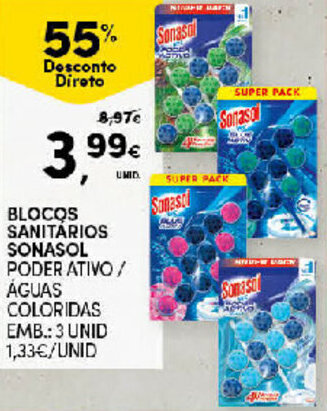 Continente Blocos Sanitários Sonasol 3 unid promoção