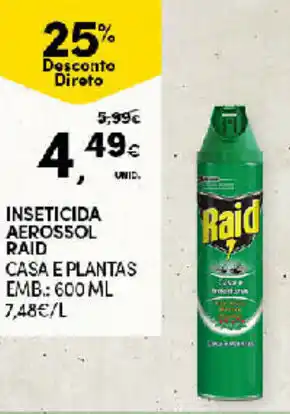 Continente Inseticida Aerossol Raid 600ml promoção