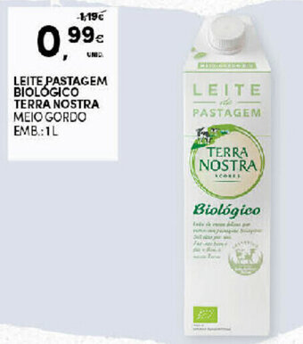 Continente Leite Pastagem Biológico Terra Nostra 1L promoção