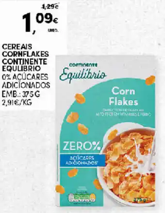 Continente Cereais Cornflakes Continente Equilíbrio 375g promoção