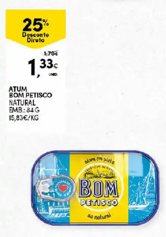 Continente Atum Bom Petisco Natural 84g promoção
