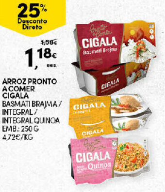 Continente Arroz Pronto A Comer Cigala 250g promoção