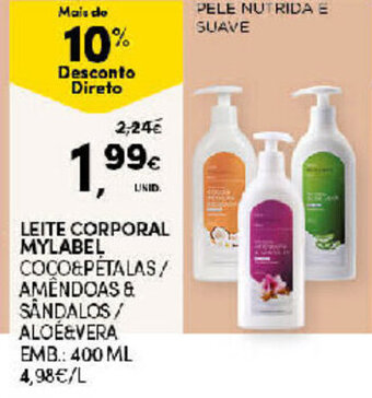 Continente Leite Corporal MyLabel 400ml promoção
