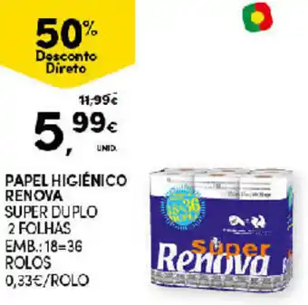 Continente Papel Higiénico Renova 36 rolos promoção