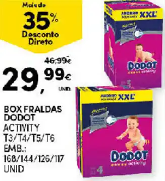 Box Fraldas Dodot 168/144/126/117 unid