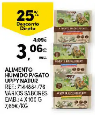 Continente Alimento Húmido P/Gato Uppy Natur 4x100g promoção