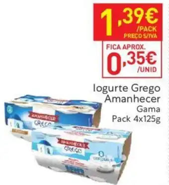 Recheio logurte Grego Amanhecer Gama Pack 4x125g promoção